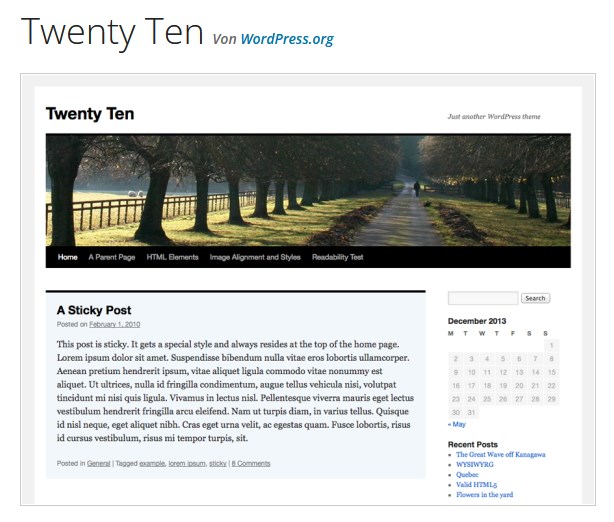 WordPress Theme Twenty Ten