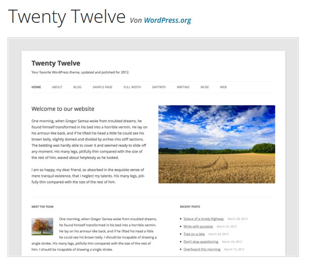 WordPress Theme Twenty Twelve