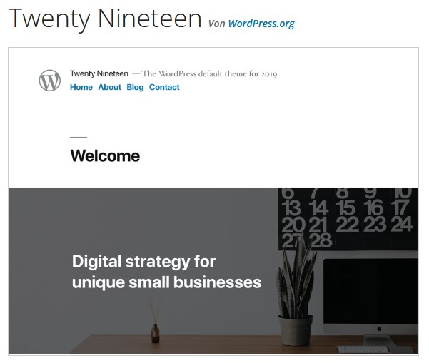 WordPress Theme Twenty Nineteen