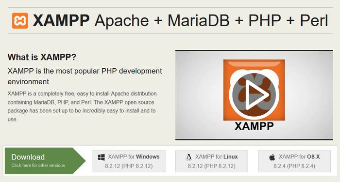 Xampp = Apache, MariaDB, PHP, Perl