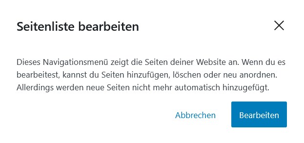 Erste Bearbeitung der Seitenliste